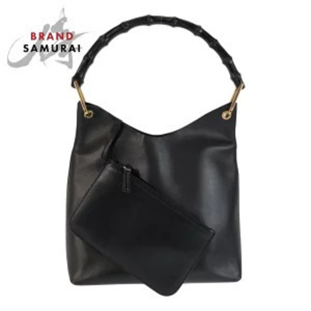 Gucci Bamboo bag black leather shoulder Handbag